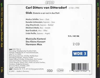 Hermann Max, Das Kleine Konzert, Rheinische Kantorei - Karl Ditters von Dittersdorf: Giob (2001)