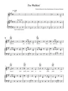 I'm Walkin' - Antoine 'Fats' Domino (Piano-Vocal-Guitar (Piano Accompaniment))