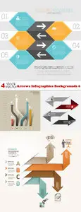 Vectors - Arrows Infographics Backgrounds 6