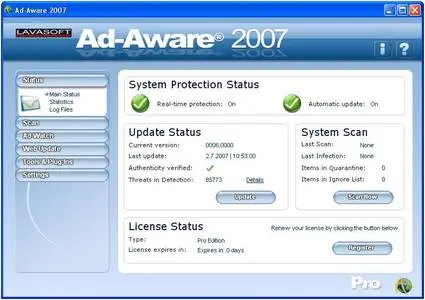 Ad-Aware 2007 Professional Edition v7.0.1.4