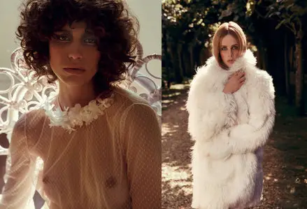 Mica Arganaraz, Edie Campbell - Inez van Lamsweerde & Vinoodh Matadin Photoshoot for Vogue Paris, October 2015