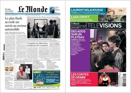 Le Monde  + Supplément TéléVisions 21 et 22 Décembre 2008