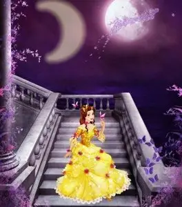 PSD template "Princess and butterfly"                   
