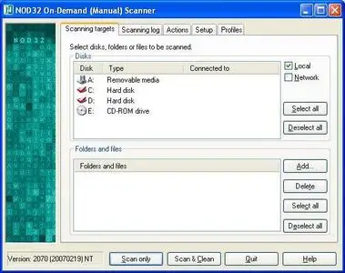 NOD32 Antivirus System 2.70.32 NT/2000/2003/XP/Vista x64 - standalone version