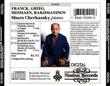 Shura Cherkassky plays Cesar Franck, Edvard Grieg, Olivier Messiaen, Sergei Rachmaninov (1987)