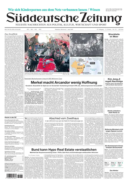 Sueddeutsche Zeitung vom 03.06.2009