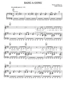 Bang A Gong (Get It On) - T. Rex, The Power Station (Piano-Vocal-Guitar)