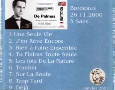 Gerald DE PALMAS : Live RTL2 (26-11-2000) 