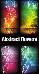 Abstract Flowers Backgrounds Vector 3