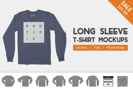 CreativeMarket - Long Sleeve T-Shirt Apparel Mockups