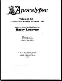 Harry Lorayne's Apocalypse Volumes 10