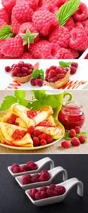 Stock Photo: Crockery with raspberries