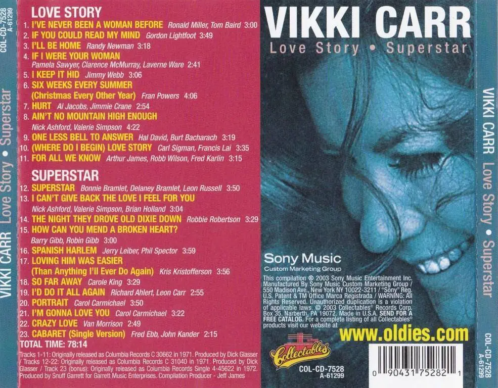 Vikki Carr - Love Story (1971) & Superstar (1971) 2003, Remastered Reis...