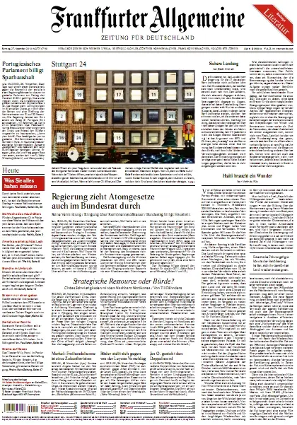 Frankfurter Allgemeine Zeitung mit RMZ vom 27. November 2010