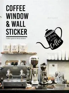 GraphicRiver - Coffee Window and Wall Stickers