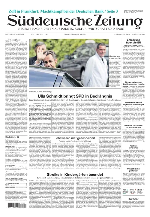 Sueddeutsche Zeitung vom 28.07.2009