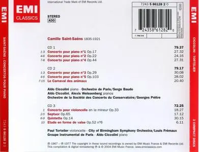 Aldo Ciccolini, Paul Tortelier, Ulf Hoelscher - Camille Saint-Saens: Concertos (5CD) (2004)