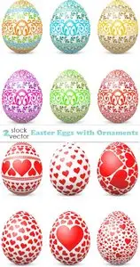 Vectors - Easter Eggs with Ornaments