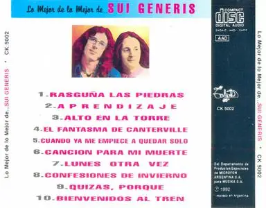 Sui Generis - Lo Mejor De Lo Mejor De Sui Generis... (1981) {1992, Reissue}