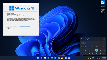 Windows 11 Version 21H2 Build 22000.65 Insider Preview