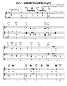 Good Night Sweetheart - Bing Crosby, Dean Martin (Piano-Vocal-Guitar)