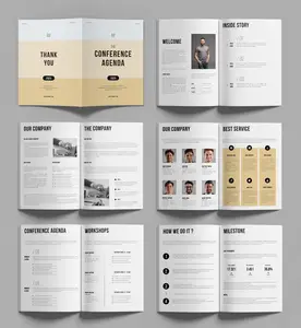 Conference Agenda Template Brochure Layout Design 781493036