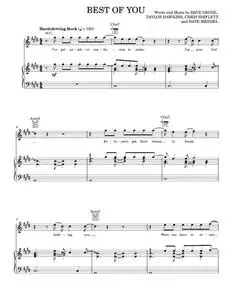 Best of you - Foo Fighters (Piano-Vocal-Guitar)