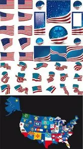 American vector flags