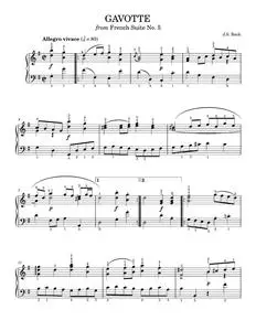 Gavotte in G Major - J.S. Bach, Johann Sebastian Bach (Piano Solo)