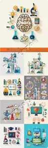 Science flat design elements vector