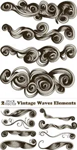 Vectors - Vintage Waves Elements