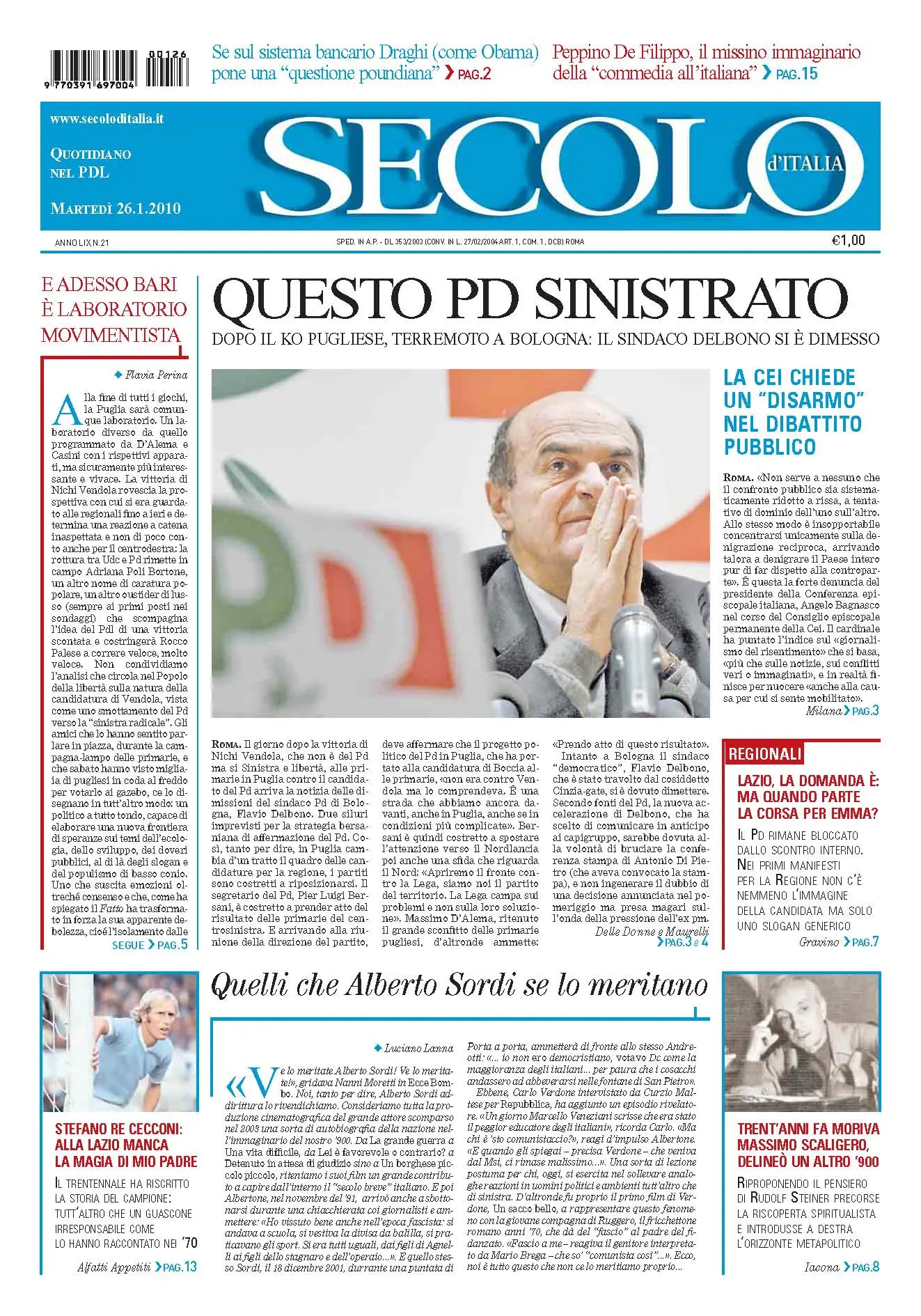 Secolo d'Italia 26.01.2010
