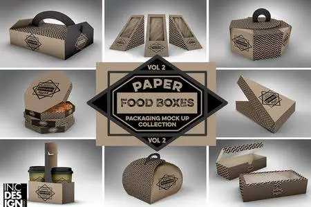 CreativeMarket - VOL.2 Food Box Packaging MockUps