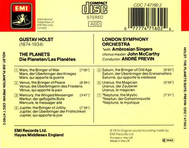 André Previn – LSO – Holst The Planets (1974)