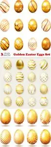 Vectors - Golden Easter Eggs Set