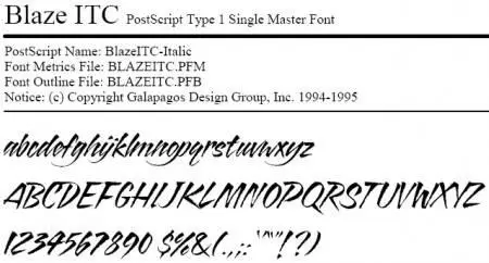 ITC - Blaze (Winall Commercial Font-Typo)