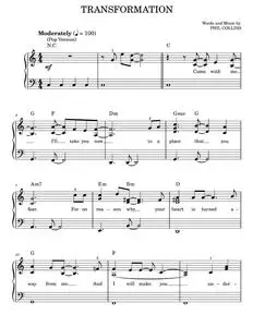 Transformation (Pop Version) - Brother Bear Movie, Phil Collins (Easy Piano)