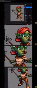 Let's Color a Goblin with Procreate! Complete Color Process