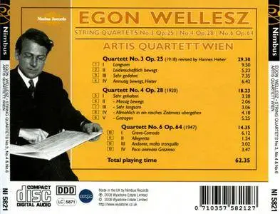 Artis Quartet - Wellesz: String Quartets Nos 3, 4, 6 (2008)