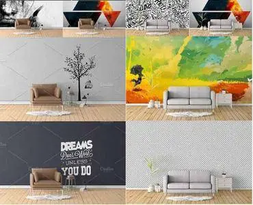 CreativeMarket - Wall Mockup - Sticker Mockup Vol 171-180