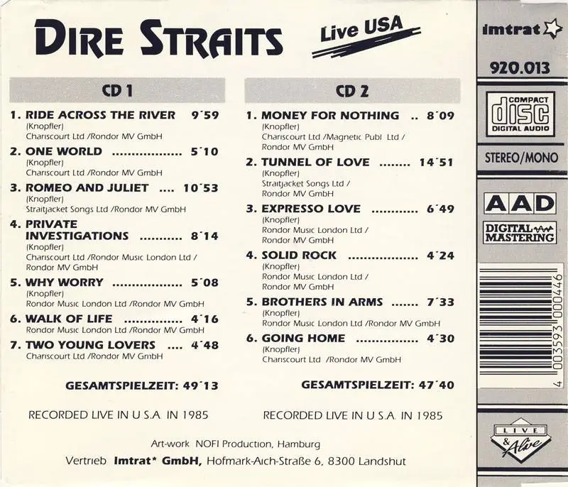 Dire Straits - Live USA (1992) / AvaxHome