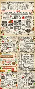Christmas & New Year 2013 Design Elements Vector