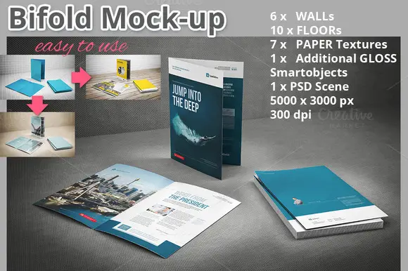 Download CreativeMarket - Bifold Brochure Mockup / AvaxHome
