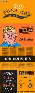 120 Brush Pens for Illustrator