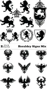 Vectors - Heraldry Signs Mix