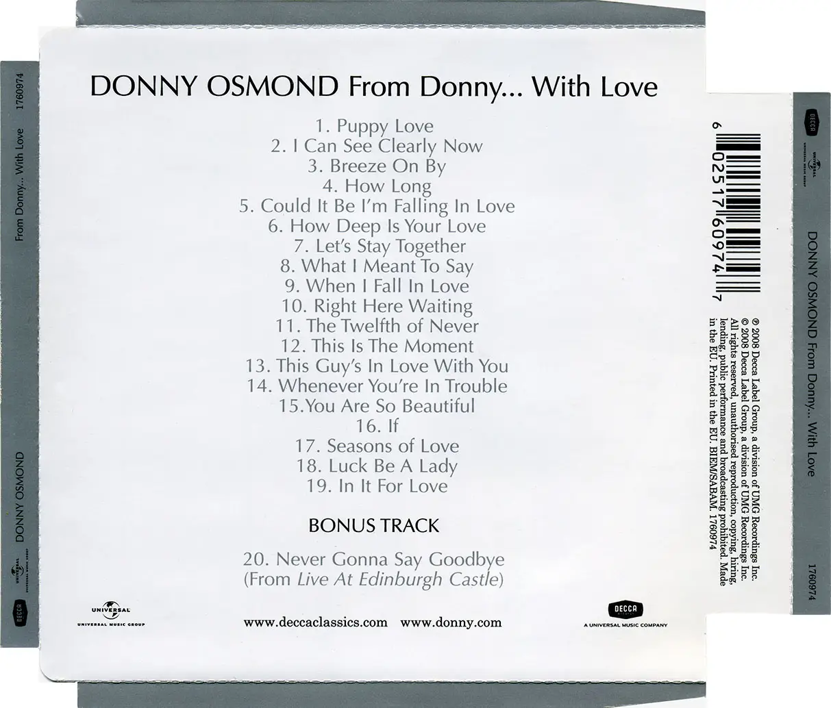 Donny Osmond - From Donny... 