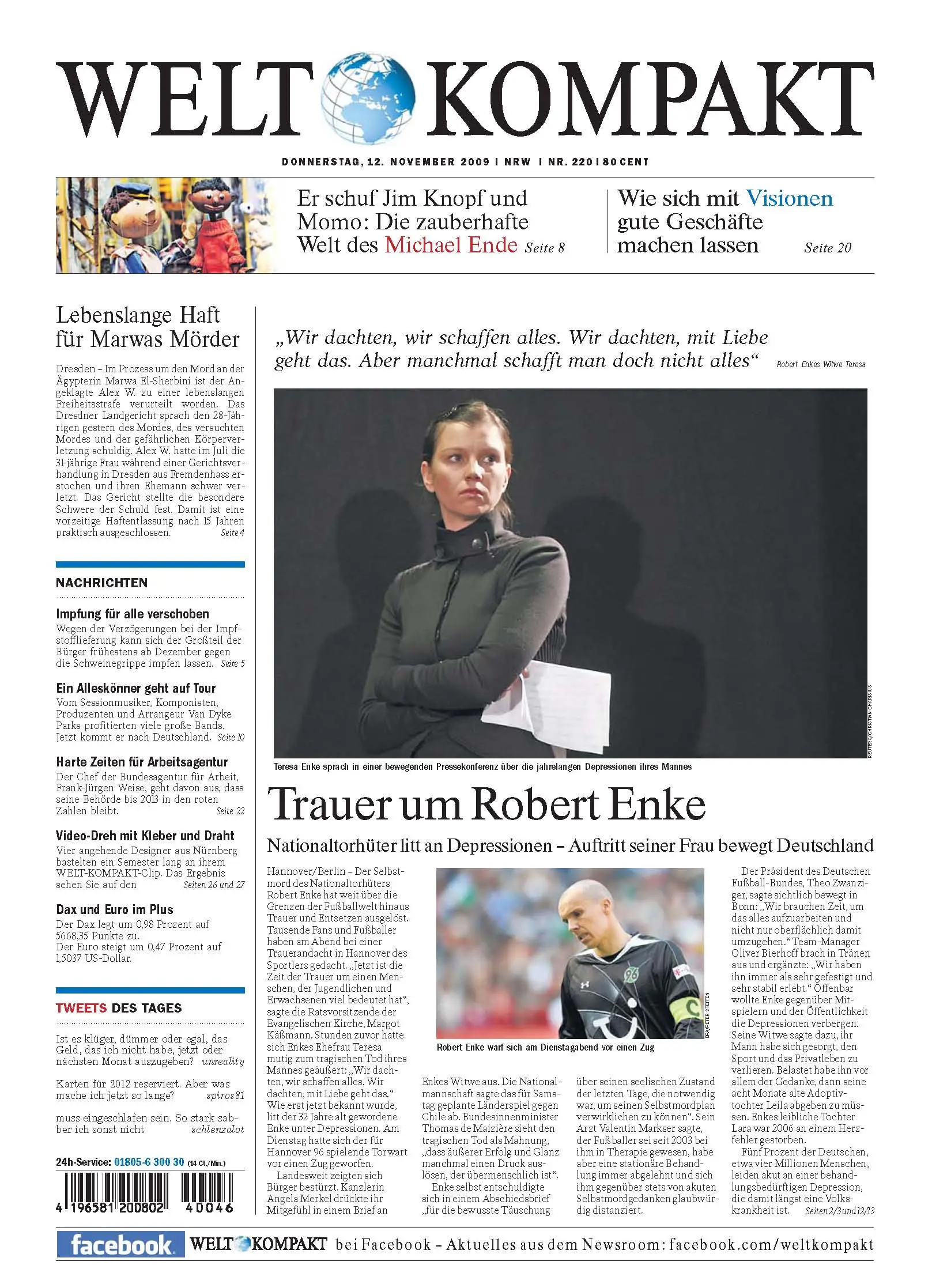 Die Welt kompakt vom 12. November 2009