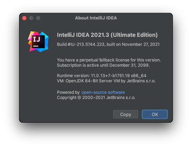 IntelliJ IDEA Ultimate 2021.3 macOS