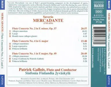 Patrick Gallois, Sinfonia Finlandia Jyväskylä - Saverio Mercadante: Flute Concertos Nos. 1, 2 & 4 (2013)