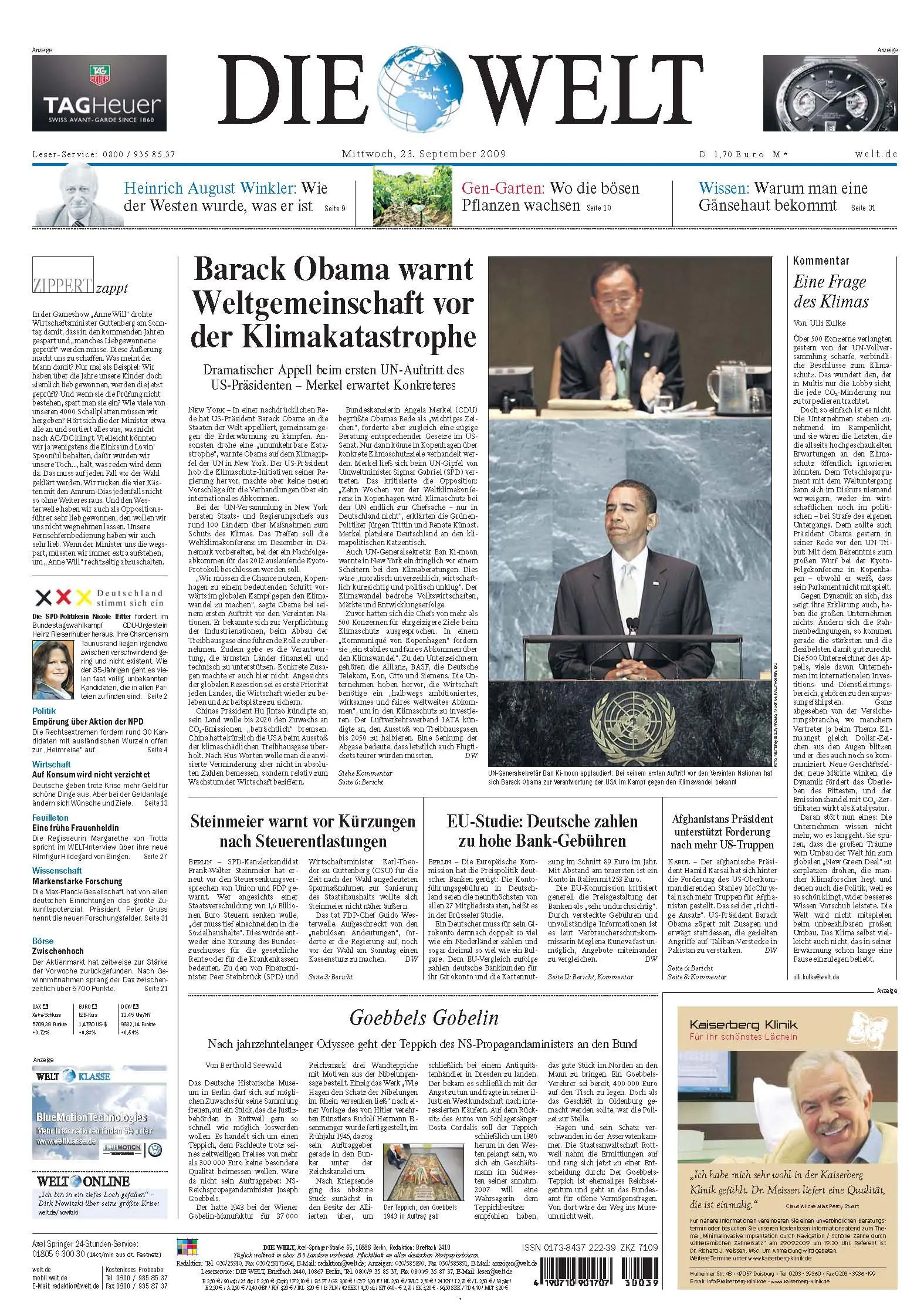 Die Welt vom 23. September 2009